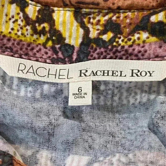 🎈Rachel Roy women snake  print button down long sleeve 100% viscose top size 6 - Picture 4 of 6